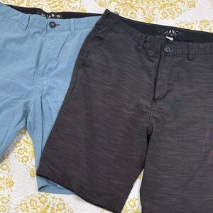Billabong Men's Flat-Front Shorts in Black and Light Blue